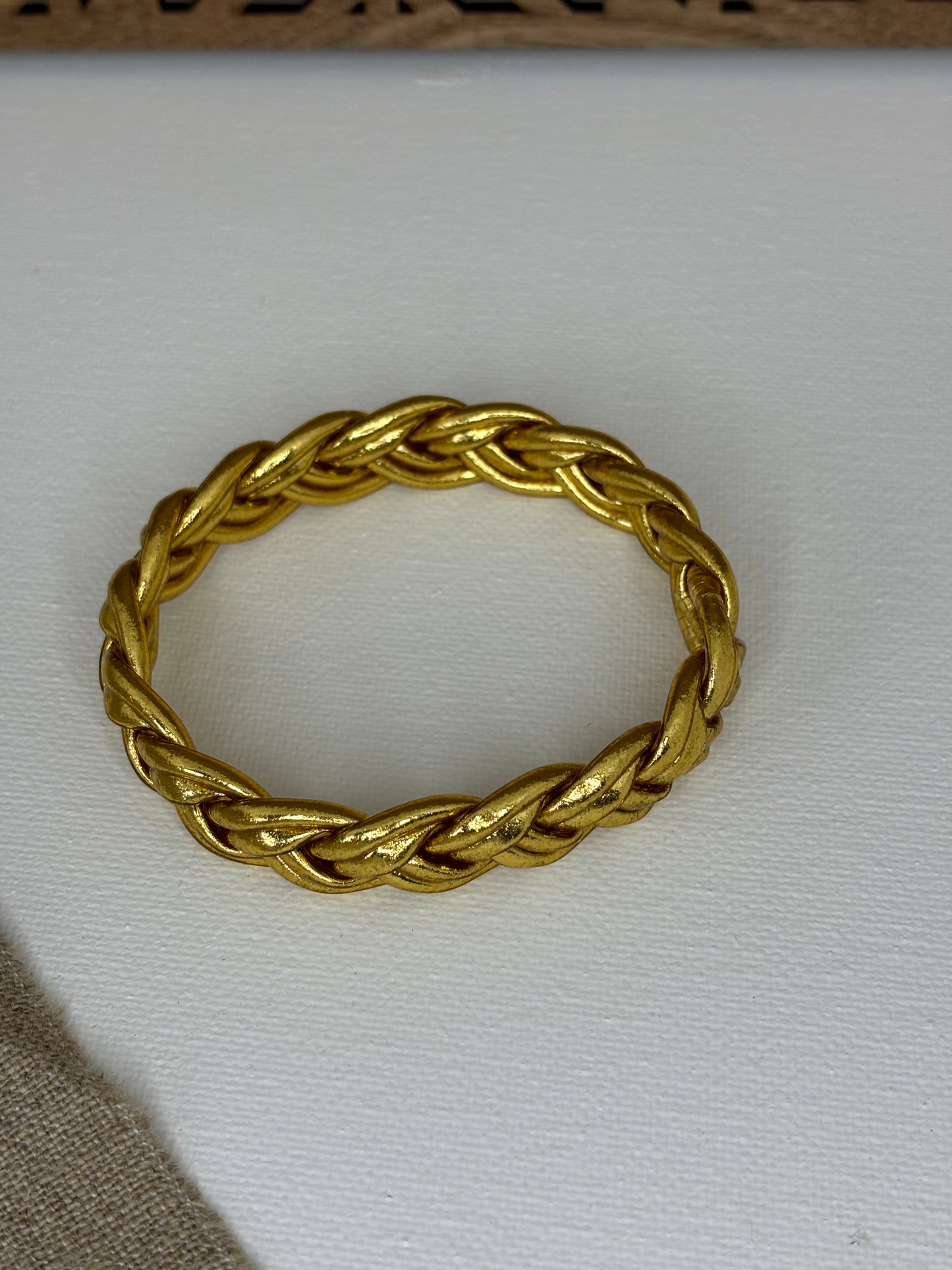 Jonc bouddhiste double tresse or
