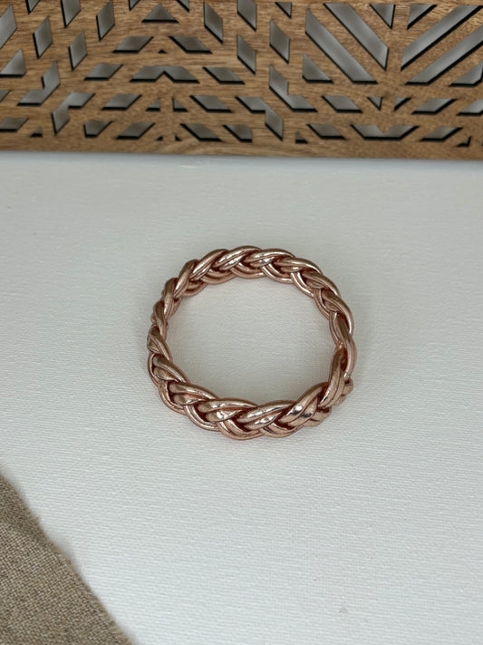 Jonc bouddhiste double tresse champagne
